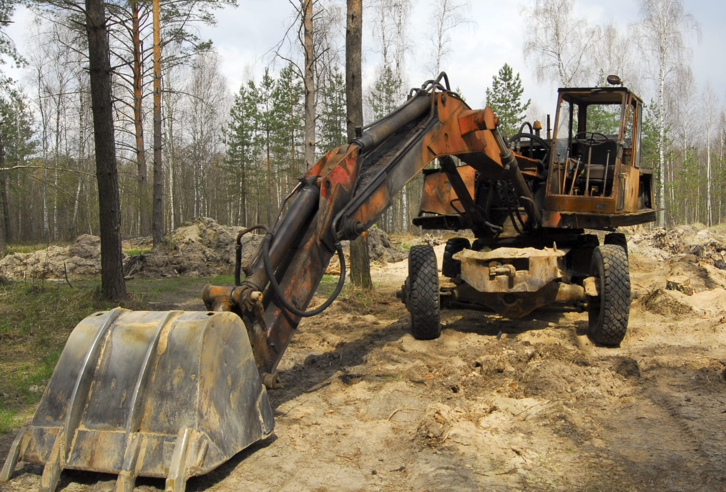 excavator for stump removal
